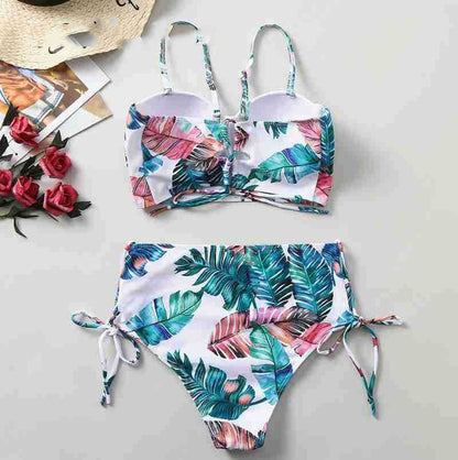 Summer Bikini Set Push Up Swimsuit for Women | Sexy Halter Top & High Waist Bottom | Beach & Pool Ready