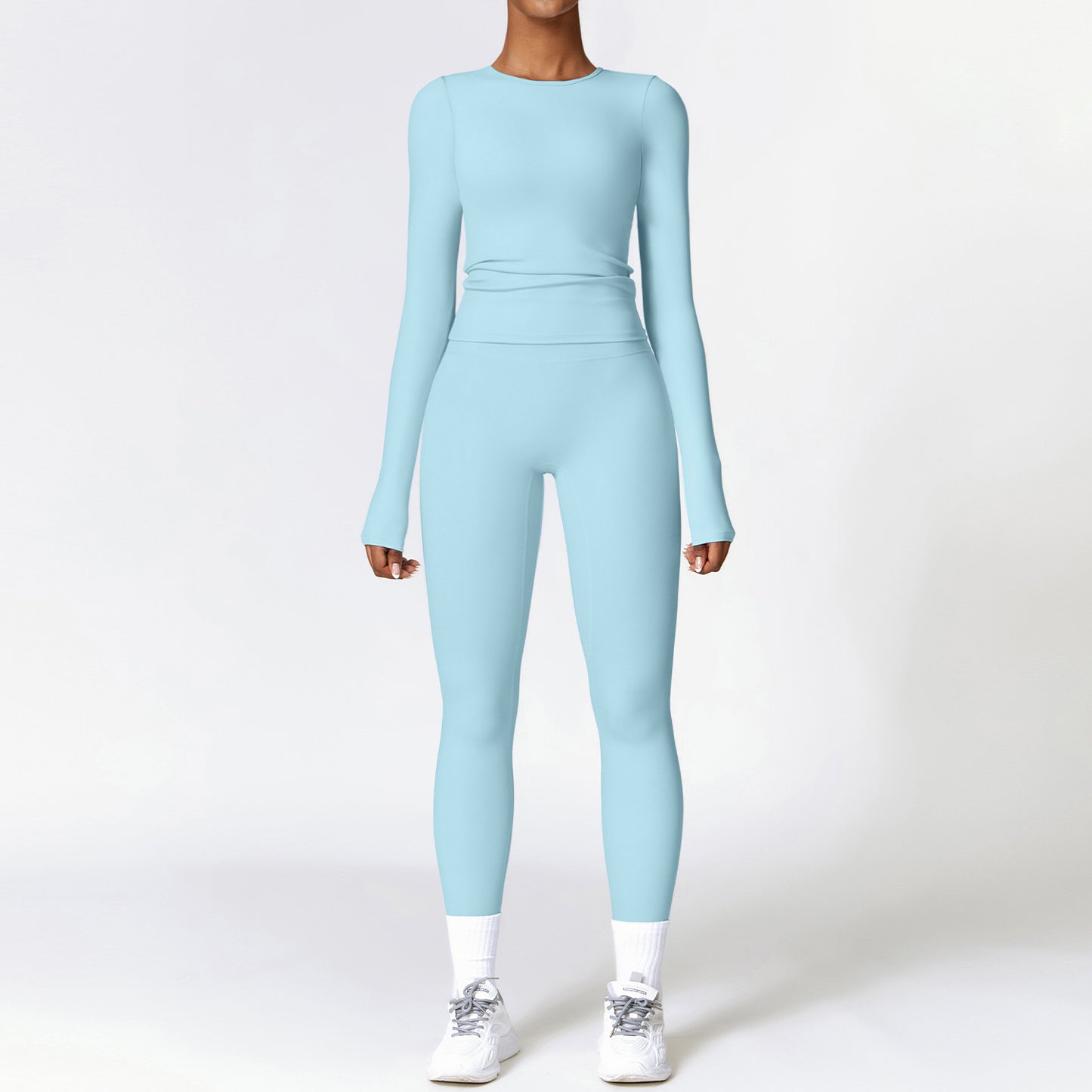 Tight-fitting trendy Brushed Yoga Suit Quick-drying Fitness Clothes  Fitness Long Sleeve Tracksuits Sports Suit Gym Top High Waist Leggings Women Sets Yoga Set