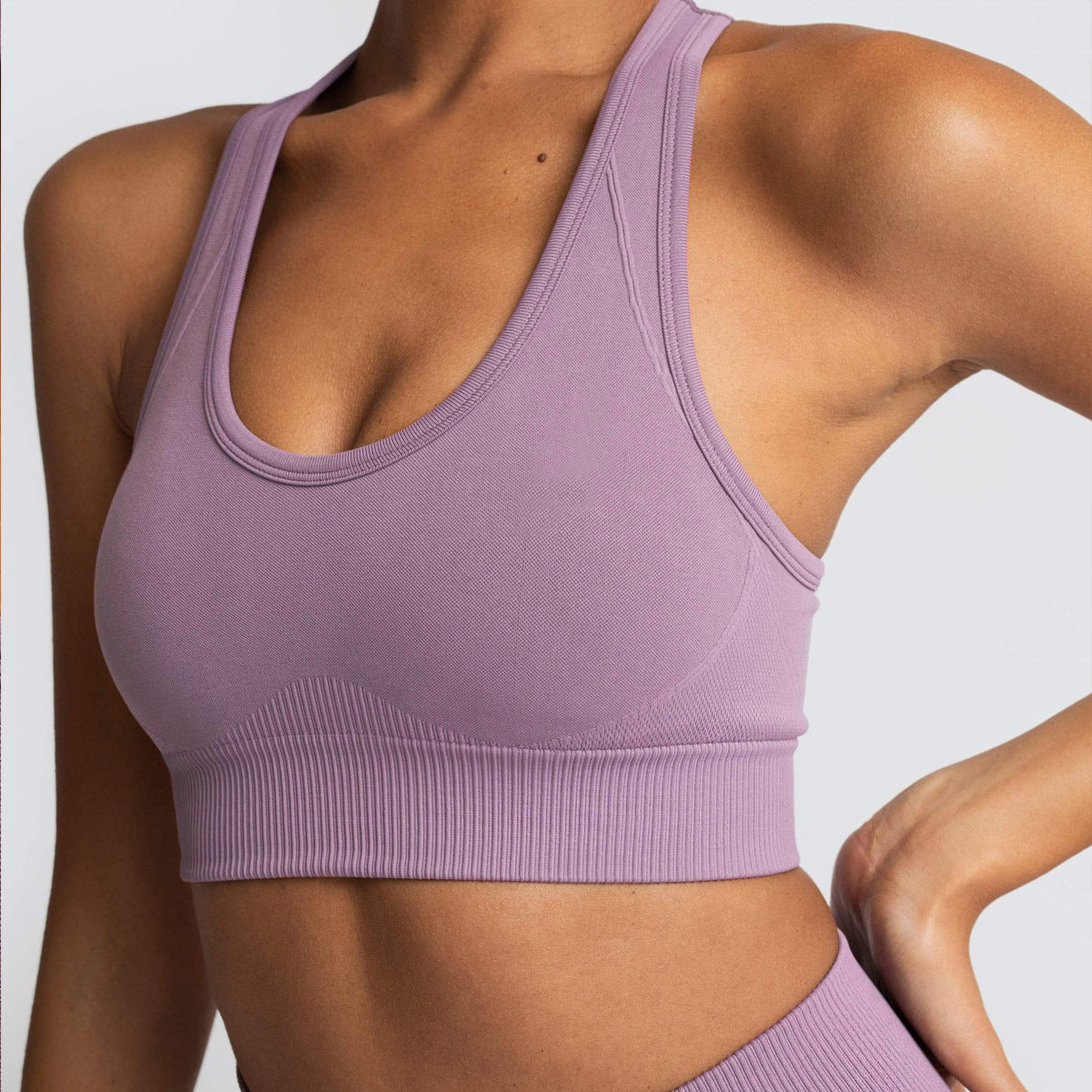 Goods In Stock Fast Drying Back Sports Bra, trendy Outdoor Sports Running Seamless Knitted Fitness Vest