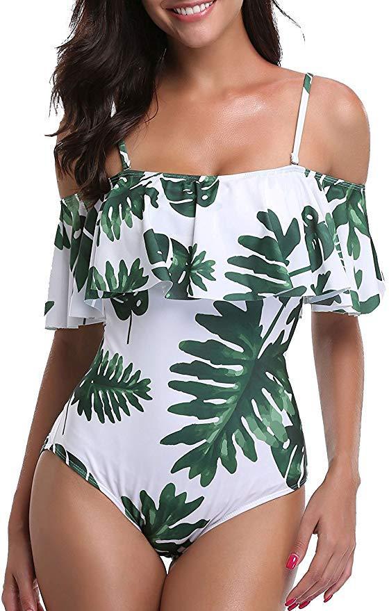 Slim Off Shoulder Women's One-Piece Swimsuit | Elegant & Sexy Swimwear for Beach & Pool