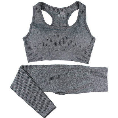 2PCS Seamless Yoga Set Women - High Waist Leggings & Crop Top | Workout Gym Fitness Sportswear