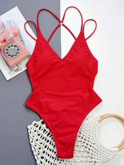 Beauty trendy Back One Piece Swimsuit Fashion Bikini