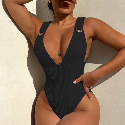 One-piece Swimsuit Women's Sexy Solid Color