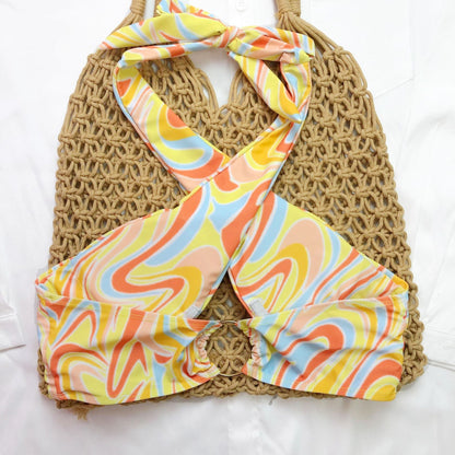 Vibrant Swimwear Colour Printing Three-Piece Set – Stylish & Comfortable Beachwear for Summer