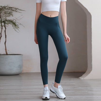 Peach Hip Fitness Pants - High-Waist Sports Leggings for Running & Hip Training