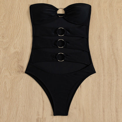 Women's One Piece Swimsuit Beach Solid Color trending
