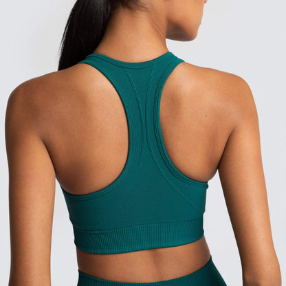 Goods In Stock Fast Drying Back Sports Bra, trendy Outdoor Sports Running Seamless Knitted Fitness Vest
