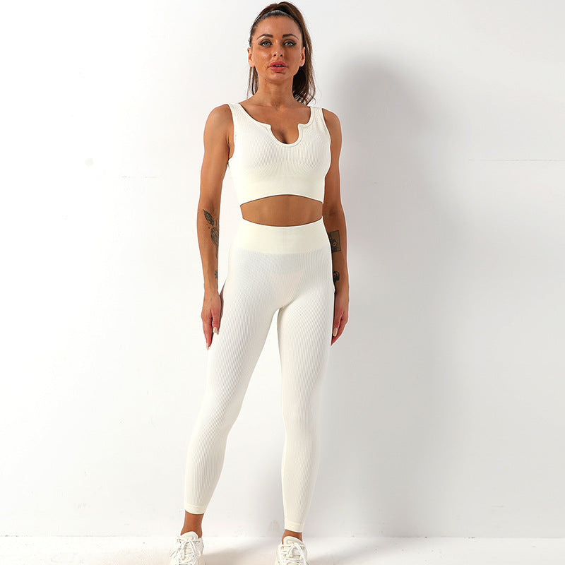 Yoga Sportswear Bra Vest & Hip Lift Trousers Set trendy