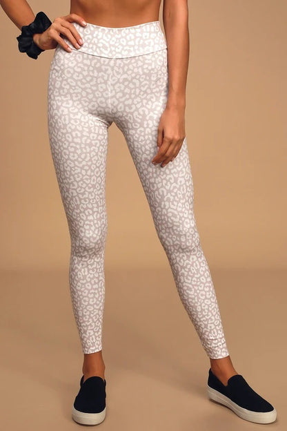 Yoga Fitness Female Leopard Print High Elastic Fitness Sports Suit trendy