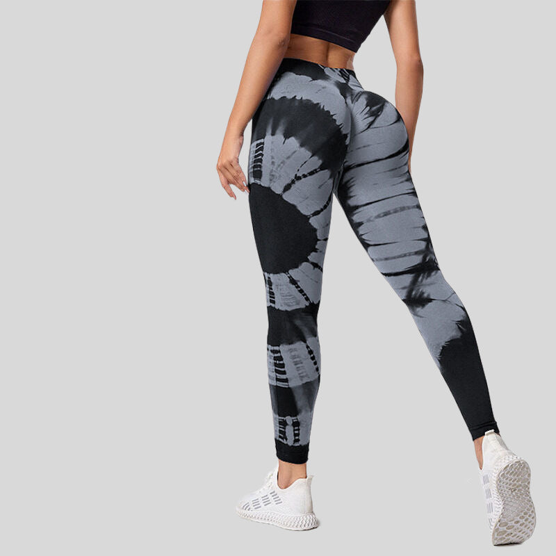 High Waist Elastic Tie-dye Seamless Yoga Pants
