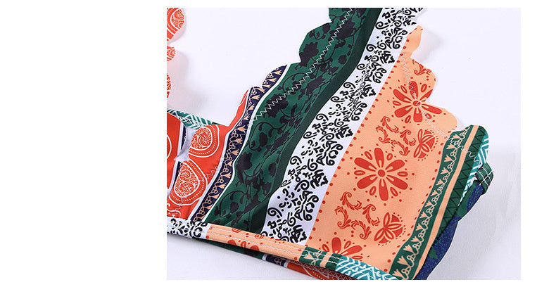 Low Rise Triangle Bikini | Vibrant Print Swimsuit | Summer Beachwear for Women