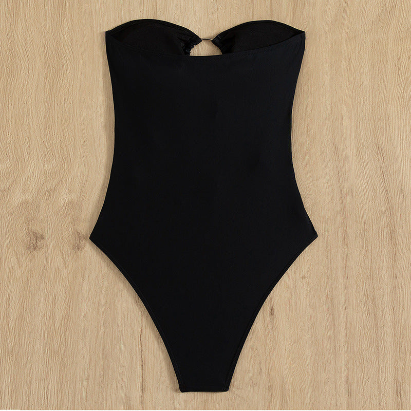 Women's One Piece Swimsuit Beach Solid Color trending