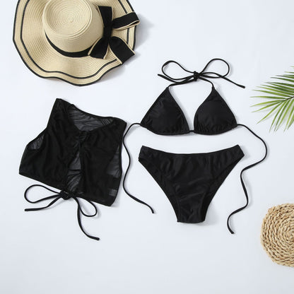 Elegant Ladies Swimsuit Mesh Three Piece Set