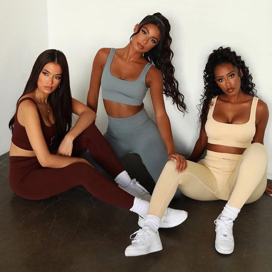 Yoga Sportswear Bra Vest & Hip Lift Trousers Set trendy
