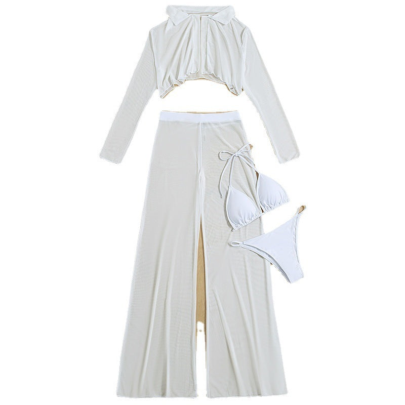 Women's Summer Beach Swimsuit Split Four-piece Set trendy