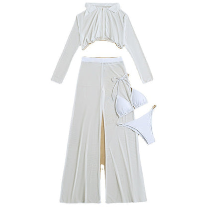 Women's Summer Beach Swimsuit Split Four-piece Set trendy