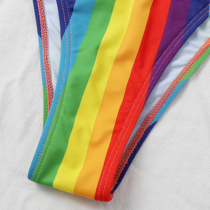 Split Rainbow Bar Women's Bikini trendy