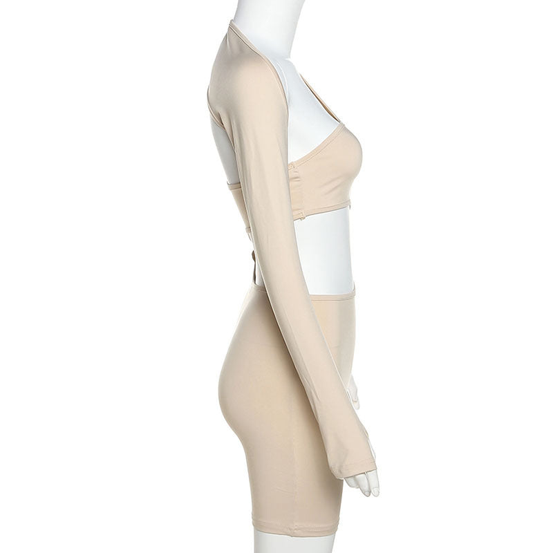 Women Tight Fitness Yoga Suits Off Shoulder Tops And Shorts Tops 2pcs Set trendy