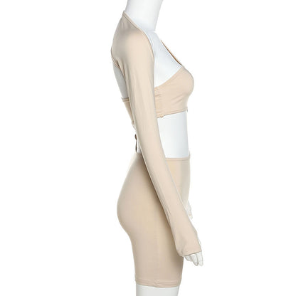 Women Tight Fitness Yoga Suits Off Shoulder Tops And Shorts Tops 2pcs Set trendy