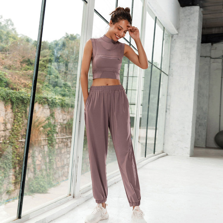 Casual Loose Trousers Running Yoga Fitness Suit trendy