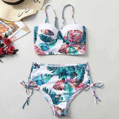 Summer Bikini Set Push Up Swimsuit for Women | Sexy Halter Top & High Waist Bottom | Beach & Pool Ready