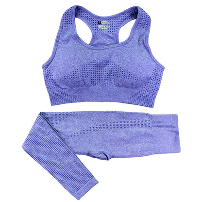 2PCS Seamless Yoga Set Women - High Waist Leggings & Crop Top | Workout Gym Fitness Sportswear
