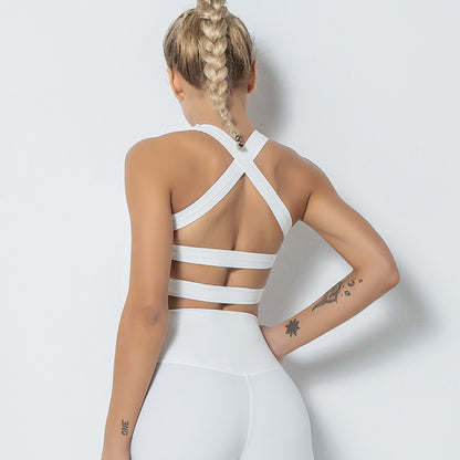 Shock-proof Gathered Stereotyped Running Fitness Cross-back trendy