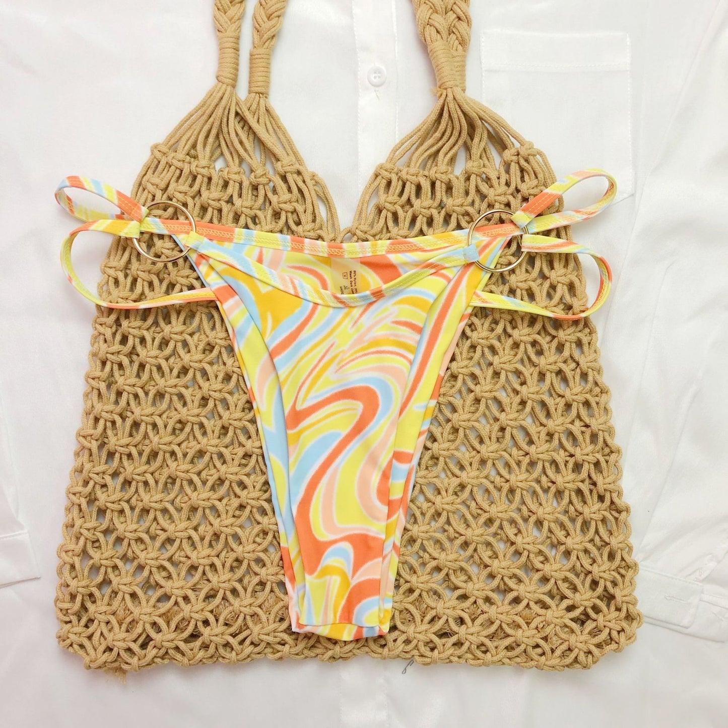 Vibrant Swimwear Colour Printing Three-Piece Set – Stylish & Comfortable Beachwear for Summer