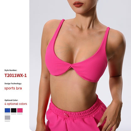 New Sports Underwear Shockproof Running Yoga Jacket Fitness Dance Beauty Back Sexy