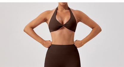 Nude Feel Breathable Halter Beauty Back Yoga Bra Tight Fitness Top