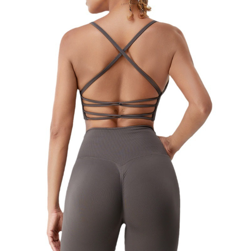 Seamless Nude Feel Yoga Clothes Women's Quick-drying Running Workout Bra trendy