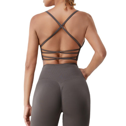 Seamless Nude Feel Yoga Clothes Women's Quick-drying Running Workout Bra trendy